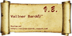 Vallner Bardó névjegykártya